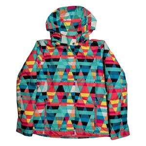 GSOU SNOW Ski Jacket Womens Size S Snowboarding Waterproof 10K Geometric Funky